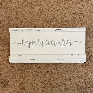 “Happily Ever After” wooden sign